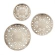 Pemberley Row Wood White Wall Decor Set Round 3-Piece 13.75
