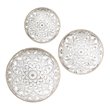 Pemberley Row Wood White Wall Decor Set Round 3-Piece 13.75