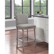 Pemberly Row Spindle Counter Stool w/ Brushed Gray Frame and Dove Gray Fabric