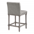 Pemberly Row Spindle Counter Stool w/ Brushed Gray Frame and Dove Gray Fabric