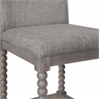 Pemberly Row Spindle Counter Stool w/ Brushed Gray Frame and Dove Gray Fabric