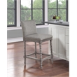 Pemberly Row Spindle Counter Stool w/ Brushed Gray Frame and Dove Gray Fabric