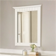 Pemberly Row Cottage Wall Mounted Wood Framed Vanity Mirror in White 21-Inch