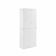 Pemberly Row 4-Door Modern Wood Tall Storage Pantry in White