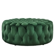 Pemberley Row Velvet Emerald Green Ottoman Round Tufted 40