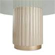 Pemberly Row Contemporary Round Glass Dining Table - Chardonnay