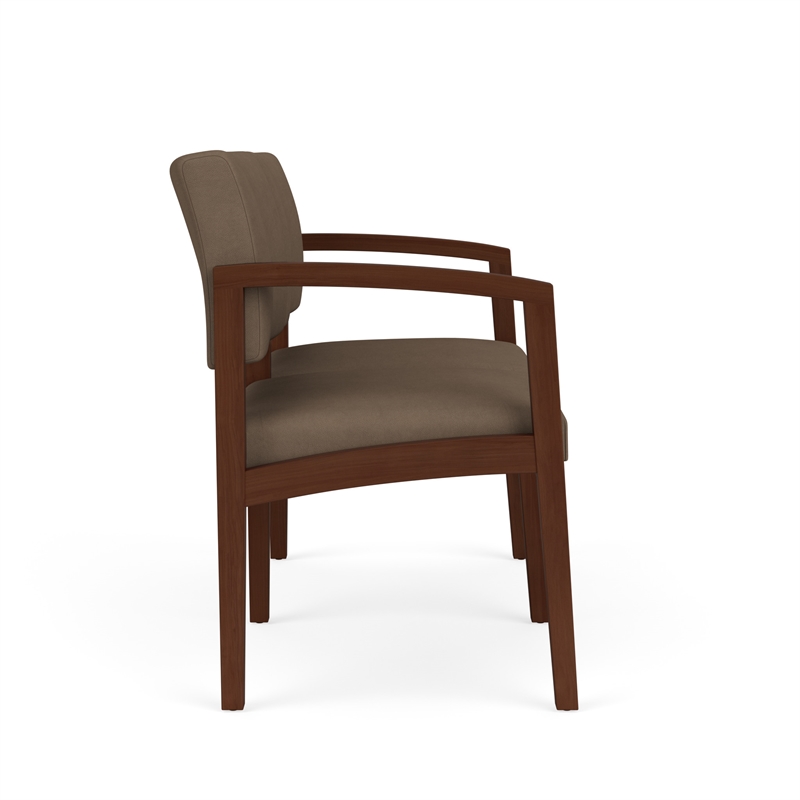 Pemberly Row Reception Waiting 2-Seat Tandem Seating/Walnut Wood/Brown