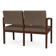 Pemberly Row Reception Waiting 2-Seat Tandem Seating/Walnut Wood/Brown
