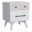 Pemberly Row 2-Drawer Modern Wood Nightstand in Ash Linen White