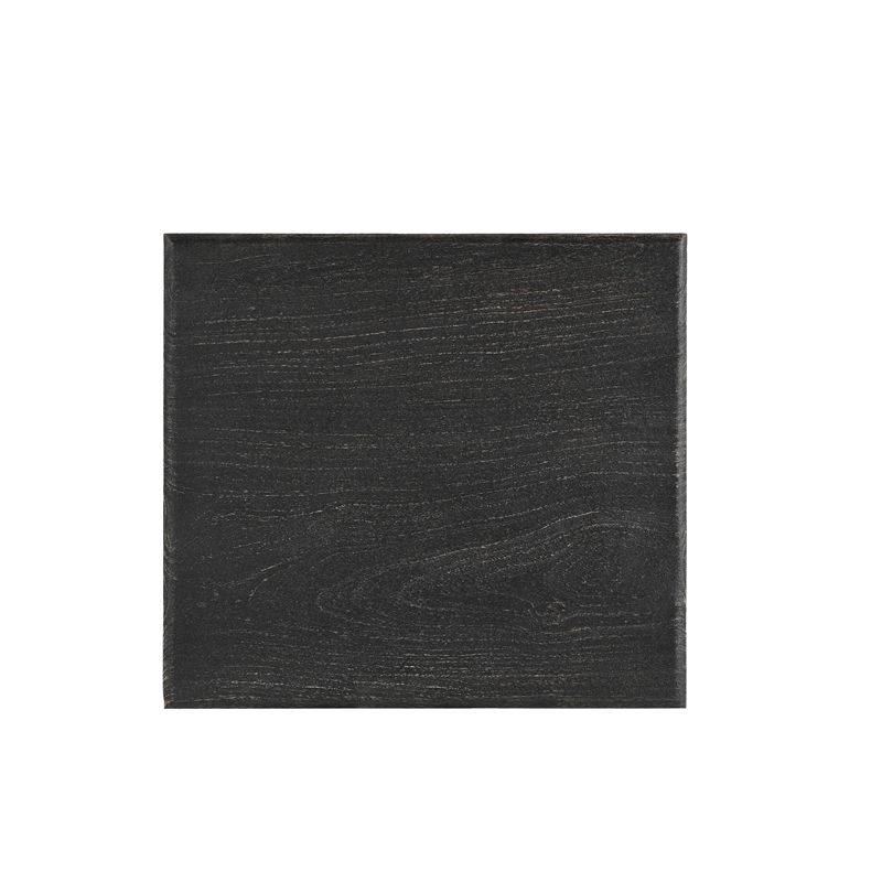 Pemberly Row Contemporary Carved Solid Wood End Table in Black