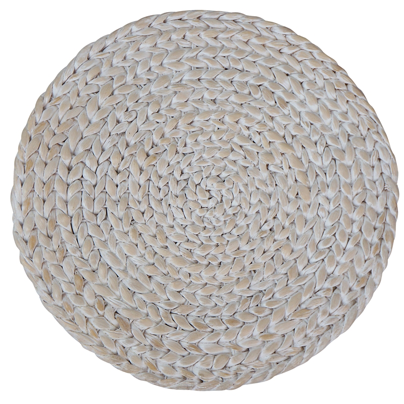 Pemberly Row Transitional Wood Accent Table in Whitewashed Finish