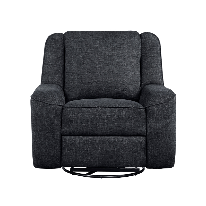 Pemberley Row Chenille Ebony Reclining Swivel Chair Upholstered 22.5