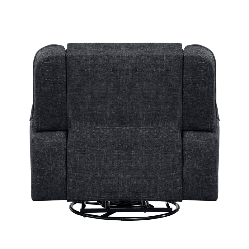 Pemberley Row Chenille Ebony Reclining Swivel Chair Upholstered 22.5