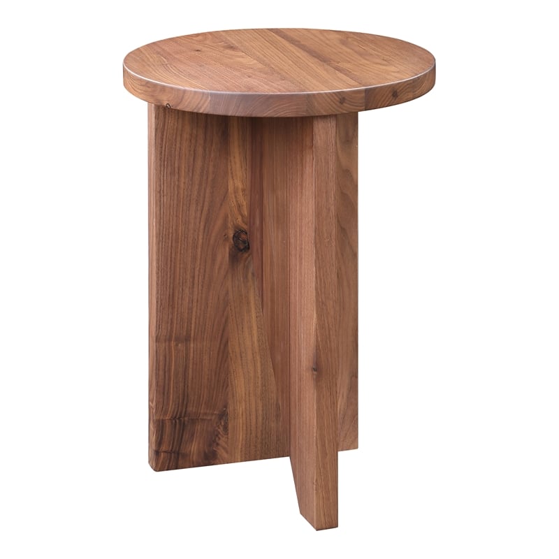 Pemberly Row Modern / Contemporary Solid Wood Accent Table in Walnut