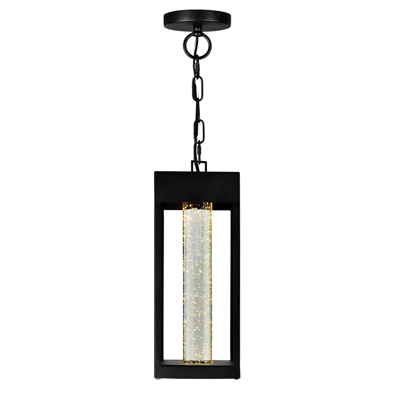 Pemberly Row LED Integrated Black Metal Outdoor Ceiling Light