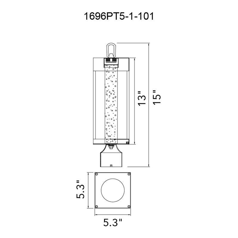 Pemberly Row LED Integrated Black Metal Outdoor Lantern Head