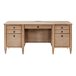 Pemberly Row Modern Wood Credenza and Hutch Wood Office Desk Hutch Light Brown