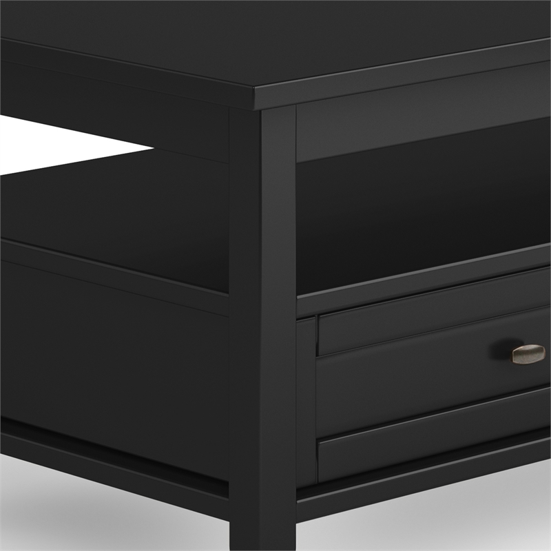 Pemberley Row Solid Wood Black Coffee Table Rectangular 24