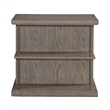 Pemberly Row Modern City Scape Wood End Table in Burnished Beige