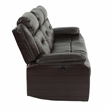 Pemberly Row Modern Gel Leatherette Sofa Recliner in Dark Brown