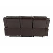 Pemberly Row Modern Gel Leatherette Sofa Recliner in Dark Brown