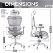 Pemberly Row Modern Sport Mesh Fabric Gaming Chair in White/Gray