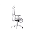 Pemberly Row Modern Sport Mesh Fabric Gaming Chair in White/Gray