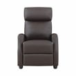 Pemberly Row Faux Leather Push Back Reclining Chair in Dark Brown