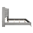 Pemberly Row Contemporary Solid Wood Queen Panel Bed in Gray