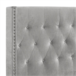 Pemberly Row Contemporary Solid Wood Queen Panel Bed in Gray