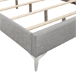 Pemberly Row Contemporary Solid Wood Queen Panel Bed in Gray