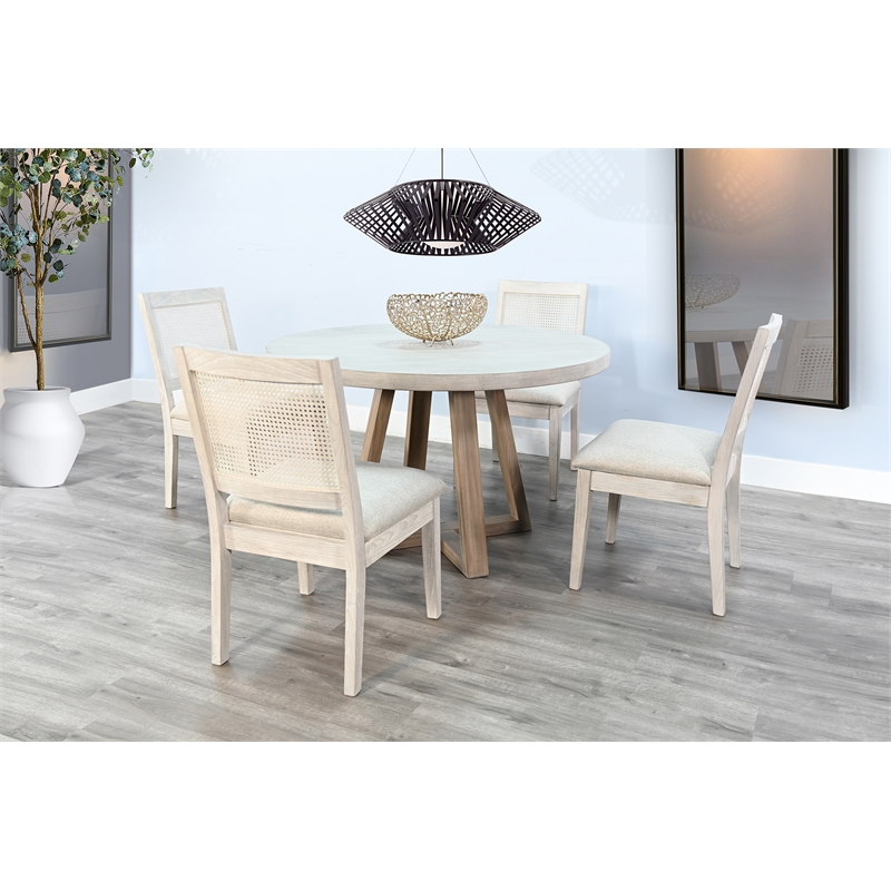 Pemberly Row Modern Cane Back Dining Chair Light Gray (Set of 2)