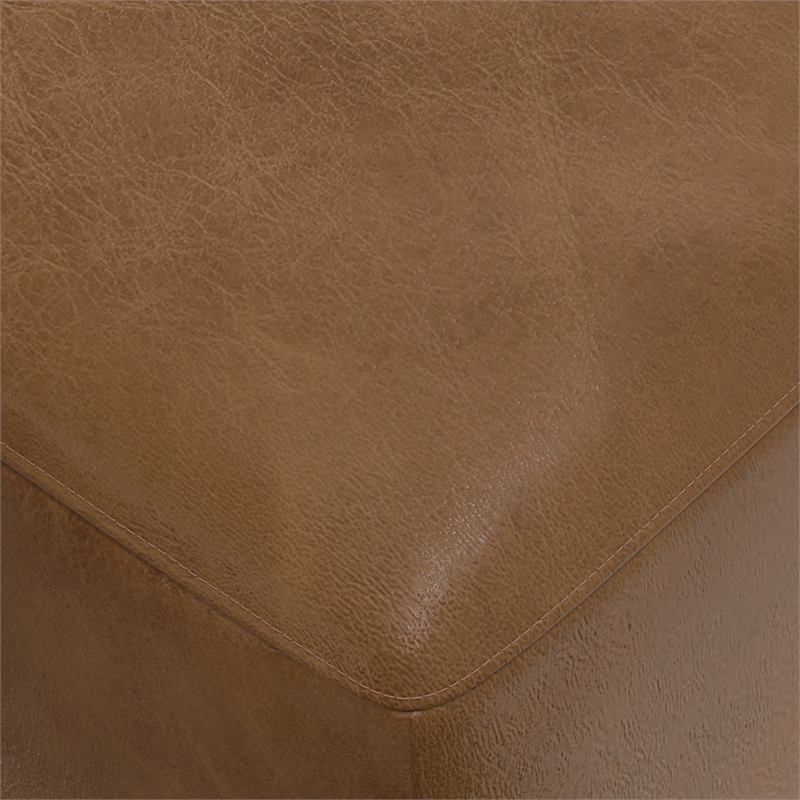 Pemberly Row Modern / Contemporary Ottoman in Brown Genuine Leather