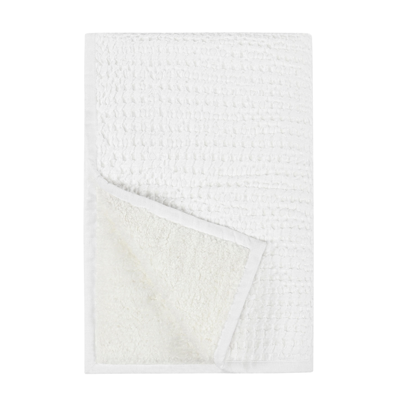 Pemberly Row Contemporary Cotton Linen Blend White Throw Blanket