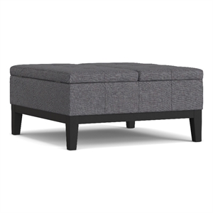 Pemberly Row 36&quotW Lift Top Coffee Table Storage Ottoman in Slate Gray