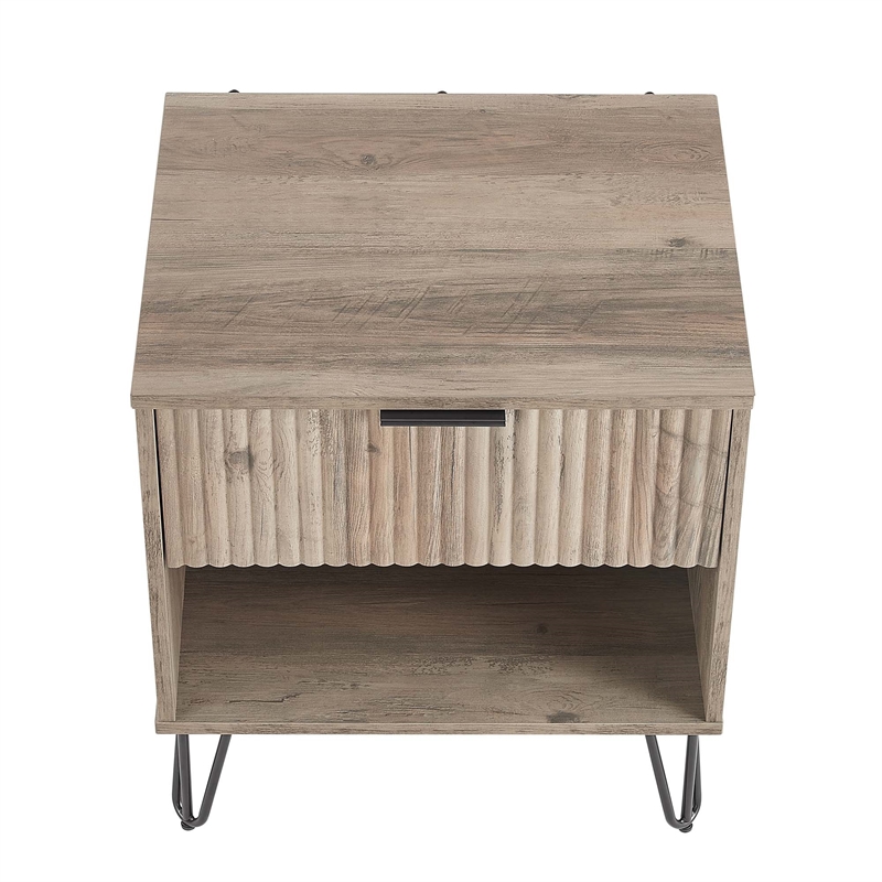 Pemberly Row 2-Piece Standard 3-Drawer Dresser and 1.0 Nightstand in Light Gray