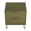 Pemberly Row Nightstand from Engineered Wood in Olive Green - Set of 2