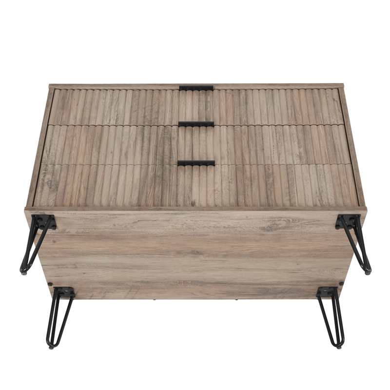 Pemberly Row Modern Engineered Wood Dresser with 3-Drawers in Gray