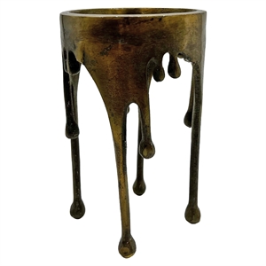 Pemberly Row 10&quot Decorative Handmade Aluminum Modern Candle holder in Brass