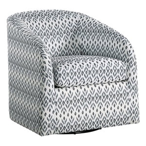 Pemberley Row Textured Fabric Multi-Color Swivel Chair Rectangular Reversible Assembly Required