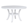 Pemberly Row Round Modern Wood Dining Table with Shelf in Pearl White