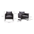 Pemberly Row Modern / Contemporary Leather Club Chair in Black