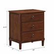 Pemberly Row Contemporary Contemporary Brown Finished Wood 3-Drawer Nightstand