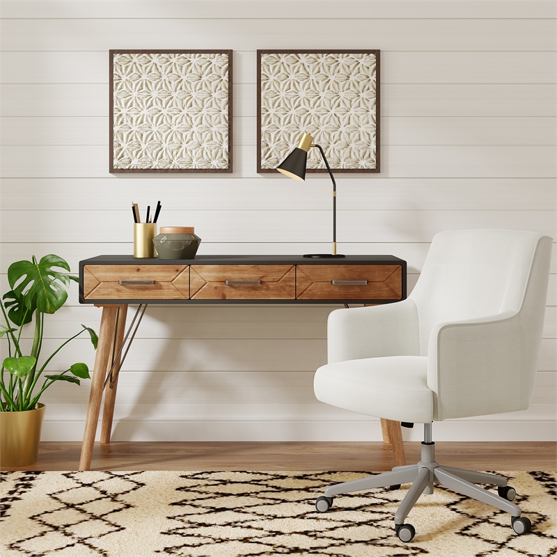 Pemberly Row Modern / Contemporary Wood Desk Console Table Gray