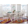 Pemberly Row 7 Piece Wood Dining Set X-Frame Padded Seats in Distressed White