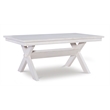 Pemberly Row 7 Piece Wood Dining Set X-Frame Padded Seats in Distressed White