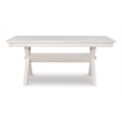 Pemberly Row 7 Piece Wood Dining Set X-Frame Padded Seats in Distressed White