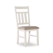 Pemberly Row 7 Piece Wood Dining Set X-Frame Padded Seats in Distressed White