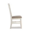 Pemberly Row 7 Piece Wood Dining Set X-Frame Padded Seats in Distressed White