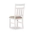 Pemberly Row 7 Piece Wood Dining Set X-Frame Padded Seats in Distressed White